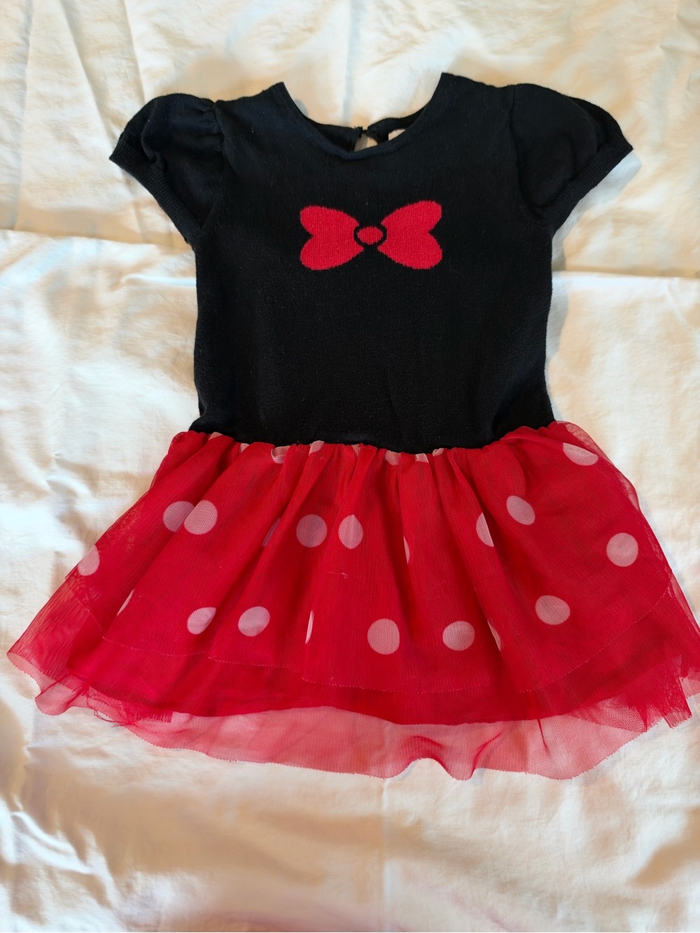 Old Navy Black Sweater Top with Red Polka Dot Tulle Skirt Dress